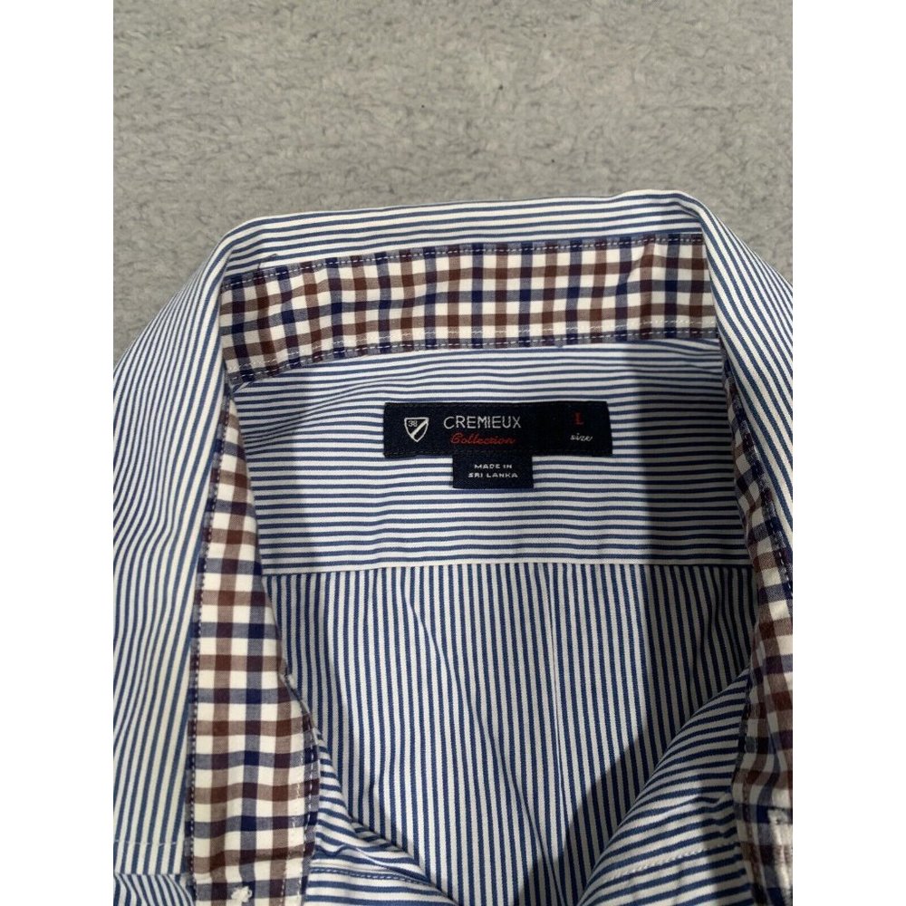 4 Men's Button Down Shirts Striped Collared Nautica Cremieux Large L Business - Picture 11 of 16